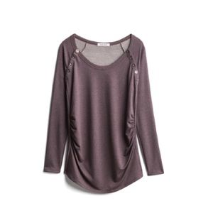 Nelma maternity nursing button knit top